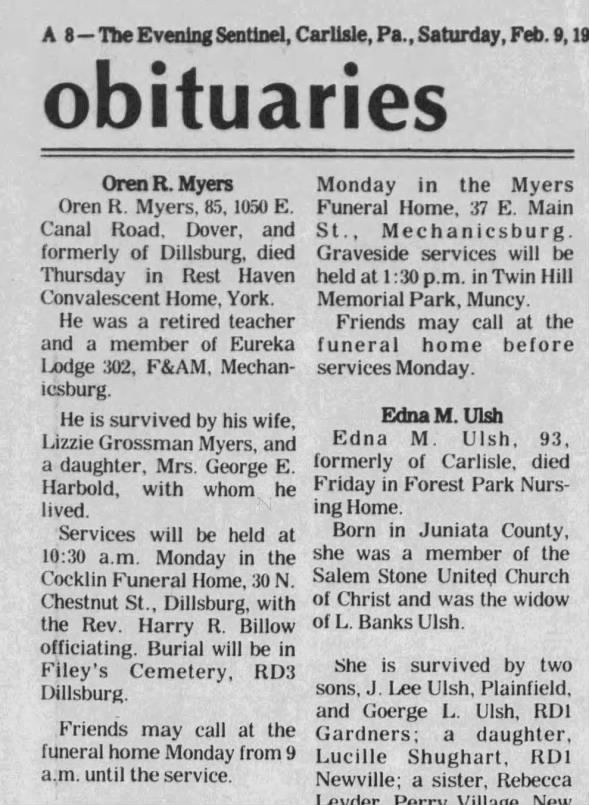 Clipping from The Sentinel